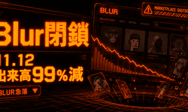 Blur NFTマーケットプレイス11月12日に閉鎖、出来高99%減でBLUR価格29%急落——OpenSea・Magic Edenへ再編加速