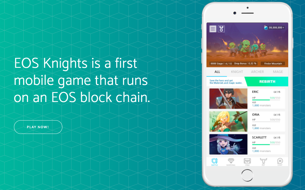What is the EOS based dApps Game EOS Knight?